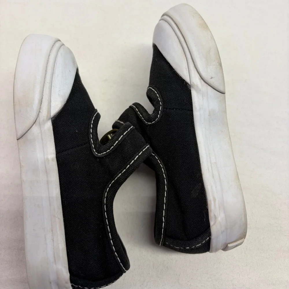 Vans Mary Jane Toddler 5.5 Black White Canvas Buckle Strap Skate Shoes